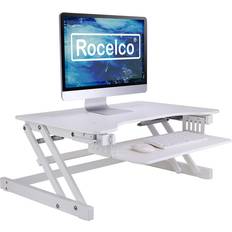 White 32 inch tv Rocelco 32" Standing Desk Converter Quick Sit