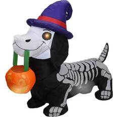 Inflatable Decorations Tall Skeleton Wiener Dog
