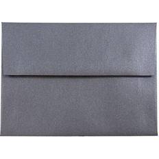 Jam Paper A6 Envelopes 4.8x6.5 Black Metallic 25/Pack Anthracite Black