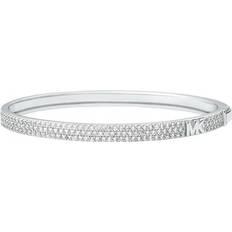 Michael Kors Pave Logo Bangle Bracelet - Silver/Transparent