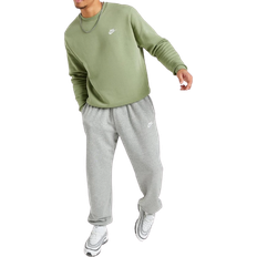 Men - Sweatshirts Sweaters Nike Sportswear Club Crew Sweatshirt - Oil Green/White