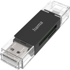 Minnekortlesere Hama USB 2.0 USB-A/Micro OTG Card Reader (00200130)