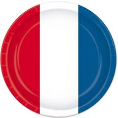 Beistle 4th of July Patriotic Round Plates, 9" Red/White/Blue