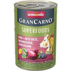 animonda GranCarno 24 400 Adult Superfoods - Okse & rødbede, brombær, mælkebøtte