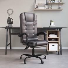 Massasjestoler vidaXL Massage Reclining Office Chair Grey Faux Leather