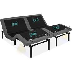 Massage Tables & Accessories Best Choice Products Split King Size Adjustable Bed Base for Stress Management with Massage Remote Control USB Ports