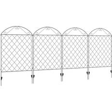 OutSunny Enclosures OutSunny Garden Fence, 4 Pack Fence Panels, Flower