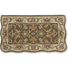 Gold Fireplace Accessories Plow & Hearth Indoor Rugs brown/gold Brown Gold McLean Scalloped Wool Rug