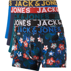 Blau Unterwäsche Jack & Jones JacBird Trunks 5-pack - Blue/Deep Teal