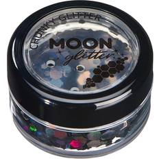 Body Makeup Moon Glitter Holographic Chunky Glitter 100% Cosmetic Glitter for Face Body Nails Hair and Lips 0.10oz Black
