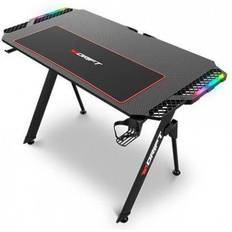 Höhenverstellbar Gamingtische Drift DRDZ150 Gaming table with table top carbon fiber covered with a full size mouse pad, headset holder, RGB side extension, cable organizer, Black