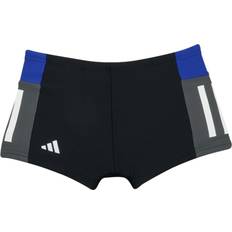 Polyamid Badehosen adidas Boy's Colourblock 3-Stripes Swim Boxers - Black/Semi Lucid Blue/Grey Six/White
