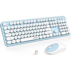 Blue Keyboards KNOWSQT Wireless Keyboard Mouse Combo Purple - 2.4G Colorful Typewriter Less Noise Full-Size Keyboards - USB Receiver Plug and Play, for Computer, PC, Laptop, Desktop, Windows, Mac