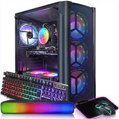 Radeon pc STGAubron Gaming Desktop PC Computer,Intel Core I7 3.4 up to 3.9 GHz,Radeon RX 580 8G GDDR5,16G RAM,512G SSD,WiFi,Bluetooth 5.0,RGB Fanx6,Keyboard&Mouse &Mouse Pad,BT Sound Bar,W10H64