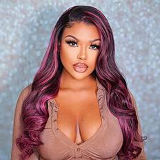 Megalook 13x4 Wavy Lace Front Wigs 24 inch Balayage