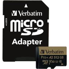 512 GB - microSDXC Memory Cards Verbatim Pro Plus 666X microSDXC Class 10 UHS-I U3 V30 A2 100/60MB/s 512GB +Adapter