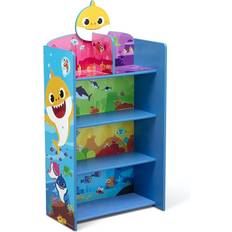 Delta Children Baby Shark Wooden Playhouse 4-Shelf Bookcase