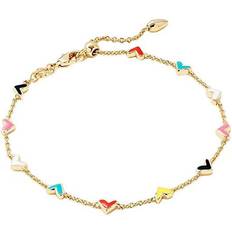 Haven Heart Delicate Chain Bracelet - Gold/Multicolour