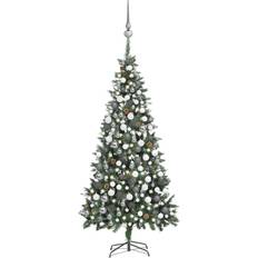 vidaXL LEDs&Ball Set Pine Cones Christmas Tree 82.7"