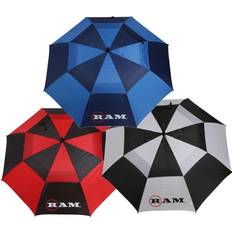 Ram Golf Umbrellas 3 Pack Premium 60" Double Canopy Golf Umbrellas Blue, Red, Black/White