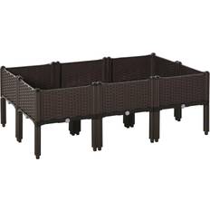OutSunny 6-piece Raised Garden Bed PP Raised Flower Plant