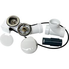Floor Drains Endurance Silo Cable Action Bath Drain and Overflow Kit in White
