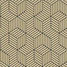 Gold Wallpaper RoomMates Stripped Hexagon (RMK10707WP)