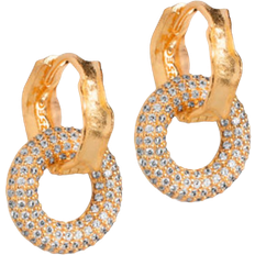 Øredobber ENAMEL Copenhagen Celin Hoops Earrings - Gold/Transparent
