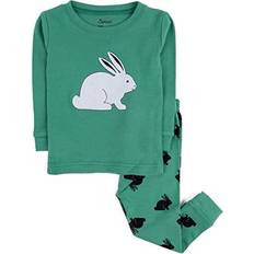 Purple Children's Clothing Leveret Kid's Rabbit 2pc Pajama Set