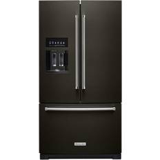 Black fridge freezer with water dispenser KitchenAid KRFF577KBS French Door Refrigerator Black