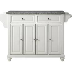 Mini Kitchens Crosley Furniture Cambridge Collection KF30003DWH Granite Top Island/Cart in White