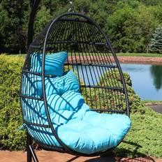 Outdoor Hanging Chairs Sunnydaze Resin Wicker Basket Egg