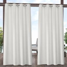 White Curtains & Accessories Exclusive Home Set of 2 96"x54" Solid Cabana Grommet Top