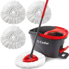 O-Cedar EasyWring Microfiber Spin Mop & Bucket Floor Cleaning System + 3 Extra Refills