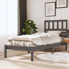 Senger & Madrasser vidaXL grey, 100 Solid Wood Pine Bed Frame Sängram