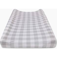 Burt's Bees Baby Accessories Burt's Bees Baby Organic Cotton Jersey Changing Pad Cover in Fog Buffalo Check