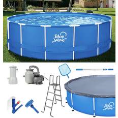 Blue Wave Pools Blue Wave NB19791 18-ft Round 52-in Deep Active Frame Package Above Ground Swimming Pool with Cover