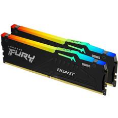64 GB - DDR5 RAM minne Kingston Fury Beast Black RGB DDR5 6000MHz 2x32GB (KF560C40BBAK2-64)