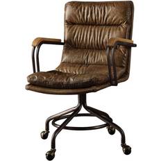 Acme Furniture Chairs Acme Furniture Metal & Leather Executive Vintage Whiskey Office Chair
