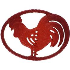 French Home 11 Chasseur Red Rooster Enameled Flame Trivet