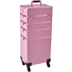 Beauty Cases Train Case Rolling 5-in-1 Makeup Traveling Case Trolley