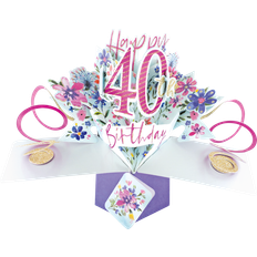 Tischdekoration Second Nature Pop Ups Table Decorations 40th Birthday Flowers Card