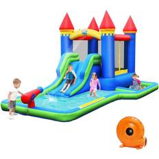 Jumping Toys Costway Inflatable Bounce House Castle Water Slide with Climbing Wall