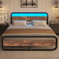 Catrimown Store Queen Platform with LED Headboard