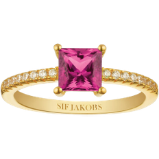 Sif Jakobs Ellera Quadrato Ring - Gold/Pink/Transparent