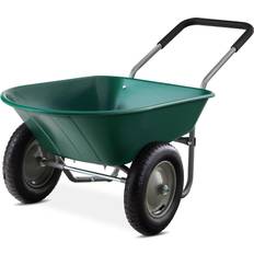 Garden Tools Best Choice Products Dual-Wheel Home Wheelbarrow Yard Garden Cart