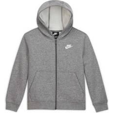 Nike Kid's Sportswear Club Fleece Full-Zip Hoodie - Carbon Heather/White