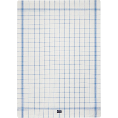 Lexington Checked Linen/Cotton Kitchen Towel Kjøkkenhåndkle Blå, Hvit