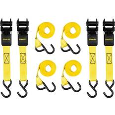 Stanley Tool Bags Stanley 1 in. x 10 ft. 900 lbs. Break Strength Ratchet Straps (4-Pack) Black/yellow