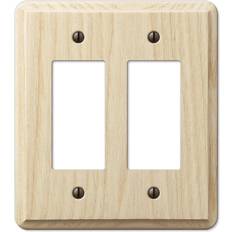 Amerelle Contemporary 2-Rocker GFCI Ash Unfinished Wall Plate